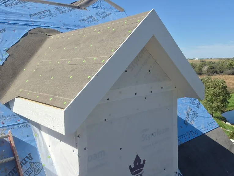 Dormer framing and sheathing during a garage addition