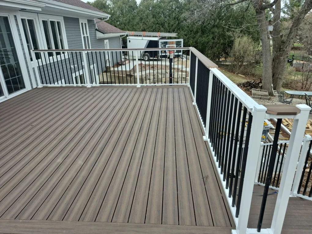 Westbury railing run along the house side of the deck